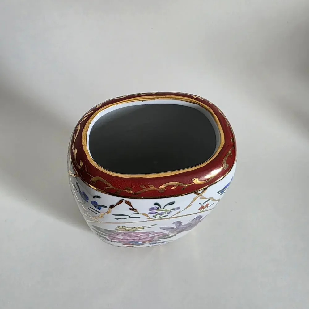 Formalities by Baum Bros Hand Painted 10K Gold Ceramic Vase Floral